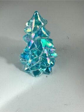 Blue iridescent Decorative Tree by Moser